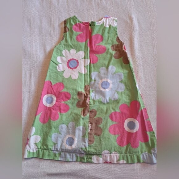 Mini Boden girls 4-5 years green floral dress, back zipper, fully lined - Picture 4 of 6